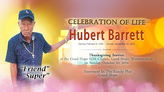 Funeral service for Hubert Barrett quotFriendSuperquot [upl. by Hannavas431]