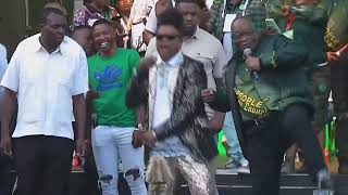 Short Video  MK Party President Jacob Zuma sings Umshini wami joined by Papa Penny on stage [upl. by Llertac]