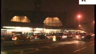 Late 1980s Early 1990s Kings Cross London at Night Archive Footage [upl. by Minnnie]