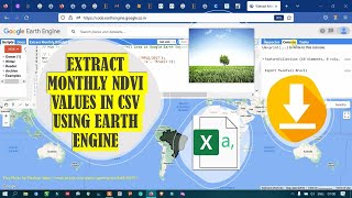 Google Earth Engine 30 Extract Monthly NDVI Values in CSV  Beginners [upl. by Ymar]