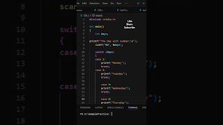 Days With Number Code in C Language In VS Code codequest coding clanguage ytshorts [upl. by Most837]