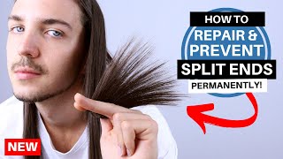 ✅ Mens Long Hair Tips How to Repair amp Prevent Split Ends Permanently [upl. by Elocim]