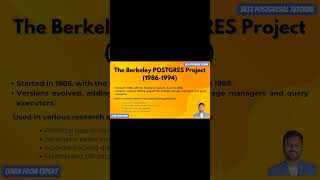 The Berkeley POSTGRES Project 1986 To 1994  Best PostgreSQL Tutorial Shorts [upl. by Gass]