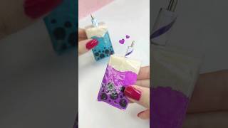 easy DIY boba paper squishy  how to make squishy pen  fati craft world [upl. by Arrad]