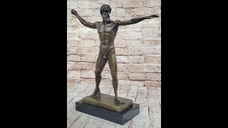 Poseidon Neptune Greek Roman God Nude Bronze Figure Sculpture Statue by Praxiteles XN2303 [upl. by Nibor]