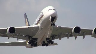 Singapore Airlines ► Airbus A380800 ► Takeoff ✈ London Heathrow Airport [upl. by Brade]