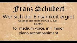 Wer sich der Einsamkeit ergibt medium voice piano accompaniment [upl. by Perzan]