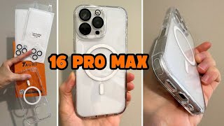 Tauri Clear MagSafe iPhone 16 Pro Max Case with Lens  Screen Protectors  Full Demo Review [upl. by Alarise]