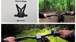 Insta360 Ace pro cam CHEST STRAP QUICK RELEASE MOUNT  forest bike test [upl. by Nodnarg]