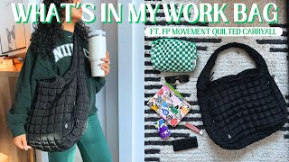 WHATS IN MY WORK BAG  Free People Movement Carryall Review [upl. by Odie]