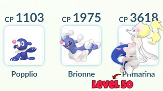 Shiny Popplio Brionne Primarina Family Only Challenge in Pokemon GO [upl. by Alina]