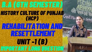 HCP 6th SEM  REHABILITATION AND RESETTLEMENT UNIT1 B punjabuniversity rightguidance [upl. by Hungarian]