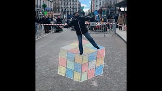 Anamorfosis del Rubik Matemáticas en la calle [upl. by Deerc]