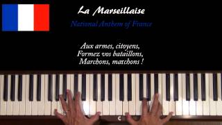 La Marseillaise National Anthem of France Piano Tutorial SLOW [upl. by Arbe]