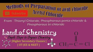 Methods of Preparation of Acyl Halide  Acetyl Chloride from Acetic Acid  SOCl2 PCl5  PCl3 [upl. by Areivax]