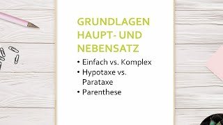 Grundlagen Haupt und Nebensatz [upl. by Eiltan]