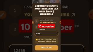 Unlocking Wealth How Teenagers Can Make 100K  MemeGirls [upl. by Naivatco]