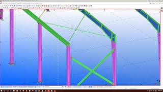 4 Adding Roof Cable Bracing amp Wall WT bracing in Tekla Structure v211 [upl. by Tilney]