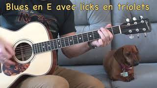 Blues en E avec Charlotte et licks en croches et triolets [upl. by Pravit]