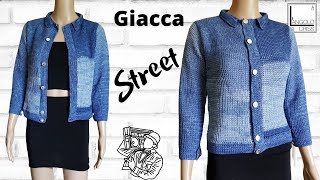 TUTORIAL Giacca alluncinetto tunisino STREET [upl. by Attenoj]