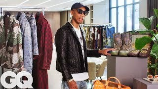 Pharrell Shows Off His Louis Vuitton SS24 Collection Essentials  GQ [upl. by Ajar]