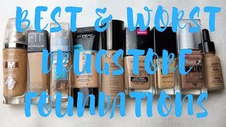 BEST amp WORST │ DRUGSTORE FOUNDATIONS [upl. by Aimee]