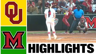 1 Oklahoma vs Miami Ohio Highlights  NCAA Softball Highlights  2023 College Softball [upl. by Esila201]