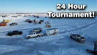 Fishing a 24HOUR Ice Fishing Tournament [upl. by Alcot361]