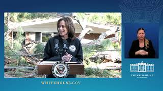 Vice President Harris Delivers Remarks on Response and Recovery Efforts Following Hurricane Helene [upl. by Eiramanad]