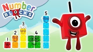 Numberblocks  Stampolines  Learn to Count [upl. by Akitahs]