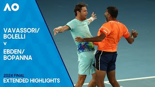 BolelliVavassori v BopannaEbden Extended Highlights  Australian Open 2024 Final [upl. by Nylarat]