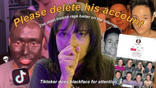 BAN this man  Attention seeking Tiktoker does blackface [upl. by Lesly]