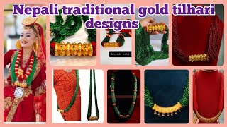 Nepali Tilharichadke designs  2022 Nepali Traditional Tilhari Jewellery Designs [upl. by Glory]