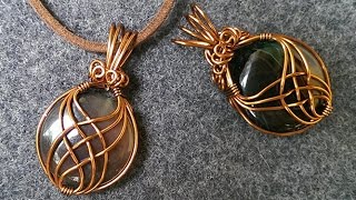 pendant with big stone no holes  wire wrap jewelry making 242 [upl. by Dnomasor]