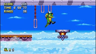 Chaotix in Sonic Mania Plus Mod  Vector in Flying Battery Zone [upl. by Seltzer]