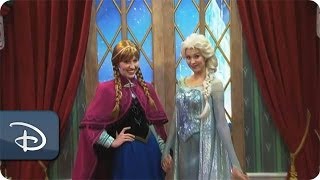 Frozen Meet amp Greet With Anna amp Elsa at Epcot  Walt Disney World [upl. by Ketchan841]