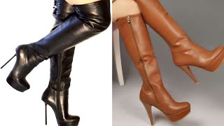 TOP 50 BEST NEW ATTRACTIVE AMAZING TRENDY LEATHER BOOTS IDEAS FOR LADIES [upl. by Enrol187]