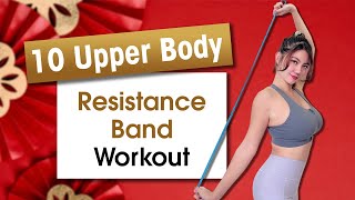 10 Upper Body Resistance Band Workout  Upper Body Training  Fat Burning  Simple Gym  Peggy Kuo [upl. by Hnah]