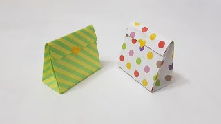 Cách gấp túi quà bằng giấy làm túi quà giấy  gấp xếp giấy  how to make gift box [upl. by Jude783]