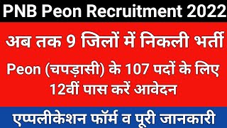 PNB Peon Recruitment 2022  PNB Peon Vacancy 2022  PNB Chapdasi Bharti 2022  PNB Chaprasi Vacancy [upl. by Nallac]