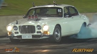 SUPERCHARGED XJ6 JAGUAR quotWHY NOTquot BURNOUT ENDS SUDDENLY AT BURNOUT KING [upl. by Eremihc]