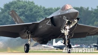 F35C Lightning II Arrival and Departure  EAA AirVenture Oshkosh 2019 [upl. by Akired]