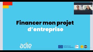 Webconférence de lAdie  Financer mon projet dentreprise [upl. by Mialliw]