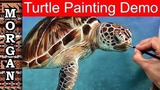 Turtle Oil Painting Demo  Jason Morgan wildlife art [upl. by Chrissie750]