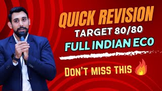 Full Indian Eco  Quick Revision  Boards 2024 [upl. by Keelin723]