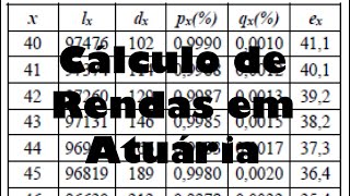 Cálculo de rendas em ciência atuarial [upl. by Brest727]