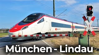 Mit Neigetechnik zum Bodensee  Führerstandsmitfahrt München  Lindau Reutin  SBB Astoro  ETR 610 [upl. by Loats382]