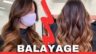 How to FREEHAND BALAYAGE for Dark Hair Whith FANOLA COLOR  STEP by STEP TECHNIQUE  Fast amp Easy [upl. by Turmel]