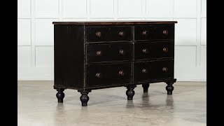 Large 19thC English Ebonised Pine Bank Drawers [upl. by Hsreh]