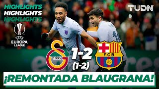 Highlights  Galatasaray 12 Barcelona  UEFA Europa League  8vos  TUDN [upl. by Dnalloh801]